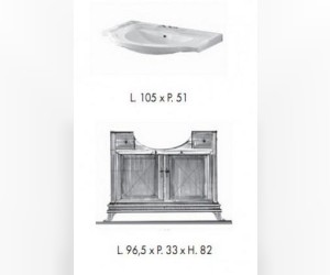 Комплект мебели Labor Legno MARRIOT Composizione M102, бежевый с патиной/бронза, 105 см