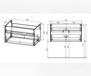Тумба под раковину Vincea Chiara 80 см, подвесная, светло-коричневый (N.Oak), VMC-2C800NO