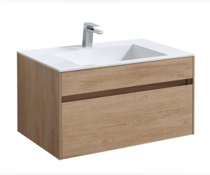 Тумба под раковину Vincea Chiara 80 см, подвесная, светло-коричневый (N.Oak), VMC-2C800NO