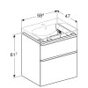 Тумба под раковину Geberit Smyle Square, 60 см, цвет орех пекан, 500.352.JR.1