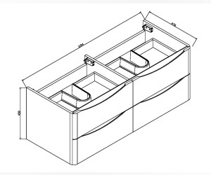Тумба под раковину Vincea Roberta VMC-1R120RW 120 см, подвесная, коричневый Тумба под раковину Vincea Roberta VMC-1R120RW 120 см, подвесная, коричневый