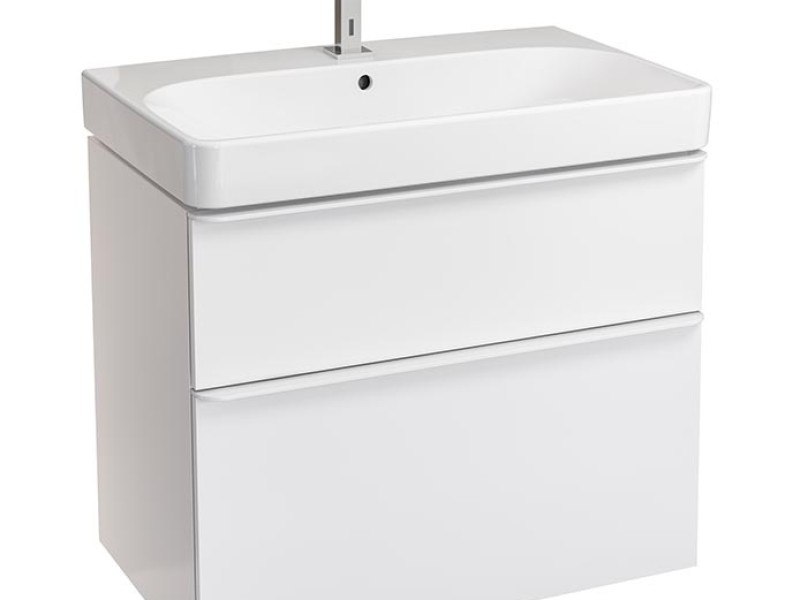 Тумба под раковину Geberit Smyle Square, 75 см, цвет белый, 500.353.00.1