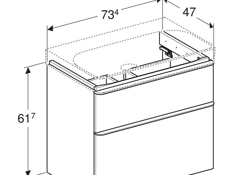 Тумба под раковину Geberit Smyle Square, 75 см, цвет белый, 500.353.00.1