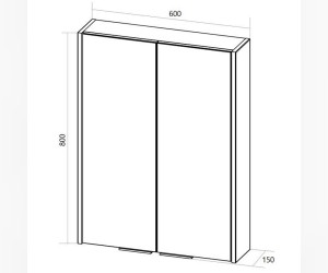 Зеркальный шкаф 1Marka Gaula 60П, белый, У92511
