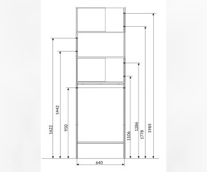 Шкаф 1Marka Grunge Loft 66 см, 2 двери, напольный, дуб вотан, Ц0000005249