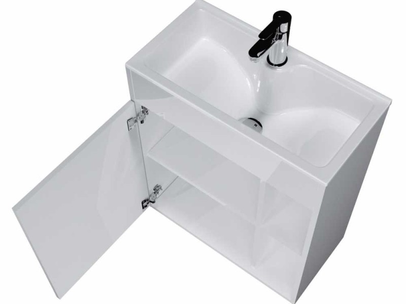 Тумба с раковиной 1Marka Lido 60 см, 1 дверь, напольная, белый, У83298