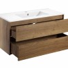Тумба под раковину Vincea Gio 100 см, подвесная, коричневый (T.Oak), VMC-2G100TO