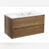 Тумба под раковину Vincea Gio 100 см, подвесная, коричневый (T.Oak), VMC-2G100TO