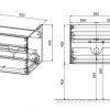 Тумба под раковину Vincea Chiara 60 см, подвесная, серый камень (G.Stone), VMC-2C600GS