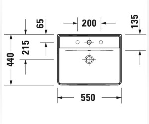 Раковина Duravit D-Neo 55 x 44 см, белая, 2366550000