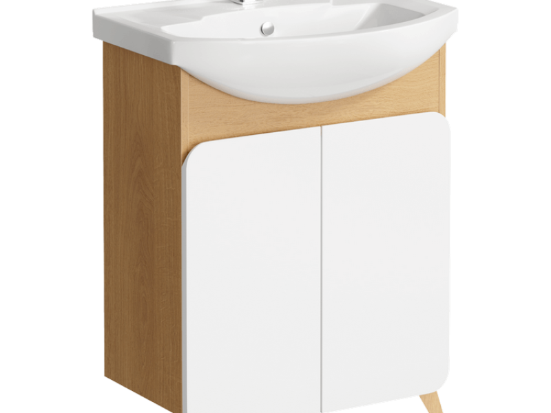 Напольная тумба 65 см с двумя дверцами с умывальником