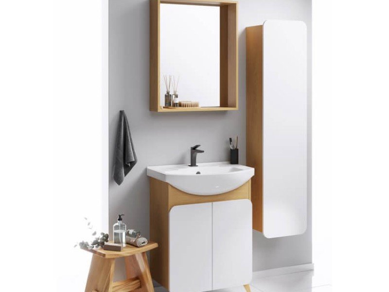 Напольная тумба 65 см с двумя дверцами с умывальником