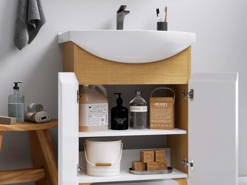 Напольная тумба 65 см с двумя дверцами с умывальником