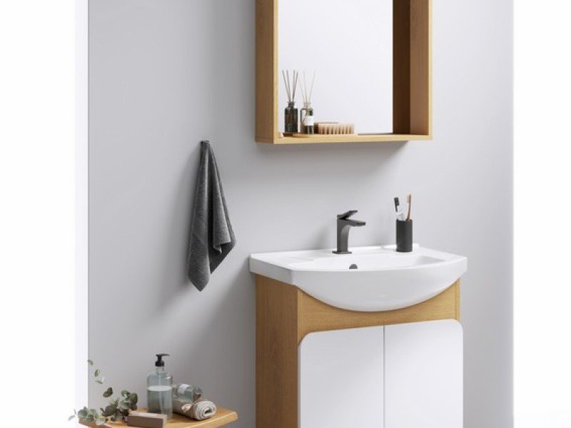 Напольная тумба 65 см с двумя дверцами с умывальником