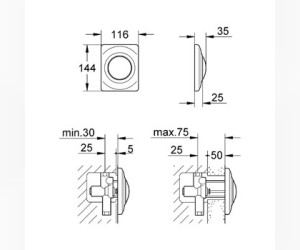 Кнопка для инсталляции Grohe Surf 37018P00, матовый хром