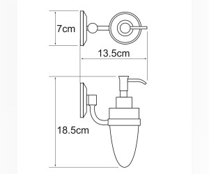 Дозатор стеклянный с держателем WasserKRAFT Rhein K-6299, 160 мл