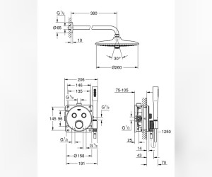 Душевой комплект Grohe Grohtherm SmartControl 34744000, хром