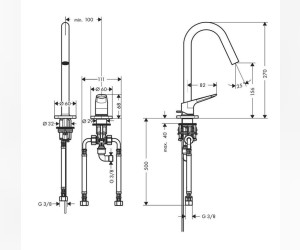 Смеситель для раковины Axor Citterio M 34132000 с донным клапаном