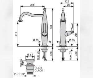 Смеситель для раковины Emmevi Abel 39006OR, золото