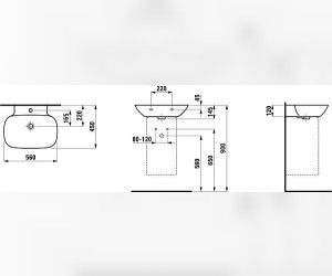 Раковина Laufen Ino 8103020001041, 56*45 см (8.1030.2.000.104.1)