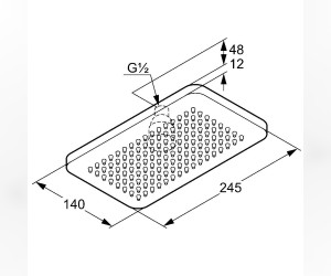 Верхний душ Kludi A-Qa 4940205-00, 14 x 24.5 см, 1 режим струи, без держателя