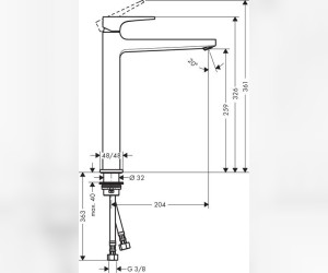 Смеситель Hansgrohe Metropol 260 74512000 для раковины