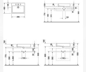 Раковина Duravit Vero 0452600000, 59,5*46,5 см
