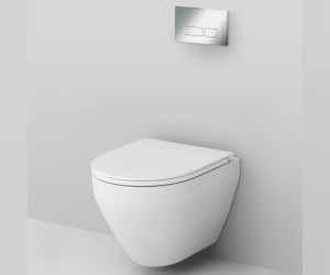Инсталляция Am.Pm Spirit V2.0, IS47051.701700 с безободковым унитазом Spirit V2.0 FlashClean, клавиша Pro S глянцевый хром, крышка микролифт