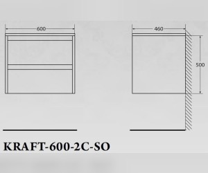 Тумба под раковину BelBagno Kraft KRAFT-600-2C-SO-PP, подвесная