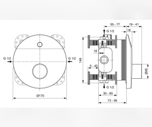 Смеситель Ideal Standard Ceraplus термостатический для душа, хром, A6157AA