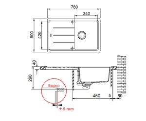 Мойка Franke BASIS BFG 611, 114.0259.927, гранит, установка сверху, оборачиваемая, цвет оникс, 78*50 см