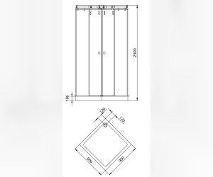 Душевой уголок Aquanet Beta Cube 909-13 90 x 90 x 230 см, стекло тонированное (175253)
