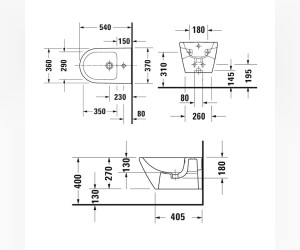 Биде Duravit D-Neo, подвесное, цвет белый, 2295150000