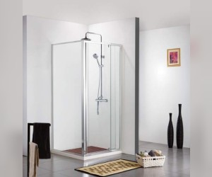 Душевой уголок Bravat Line BS090.2113A, 90 x 90 x 200 см, дверь распашная, стекло прозрачное, хром