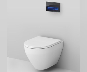 Инсталляция Am.Pm Spirit V2.0, IS450A38.701700 с безободковым унитазом Spirit V2.0 FlashClean, клавиша Touch Pro стекло, черная, крышка микролифт