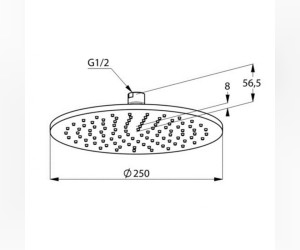Верхний душ Kludi A-Qa 6432587-00, 25х25 см круглый, плоский 8 мм, 1 режим струи, без держателя, черный матовый