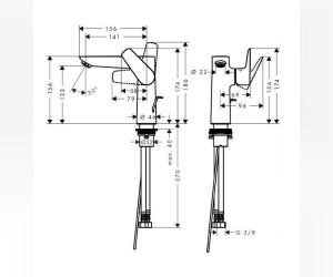 Смеситель Hansgrohe Talis E 150 71754000 для раковины, хром