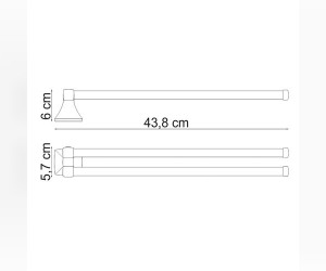 Полотенцедержатель WasserKRAFT Wern 2531, 43.8 см, хром