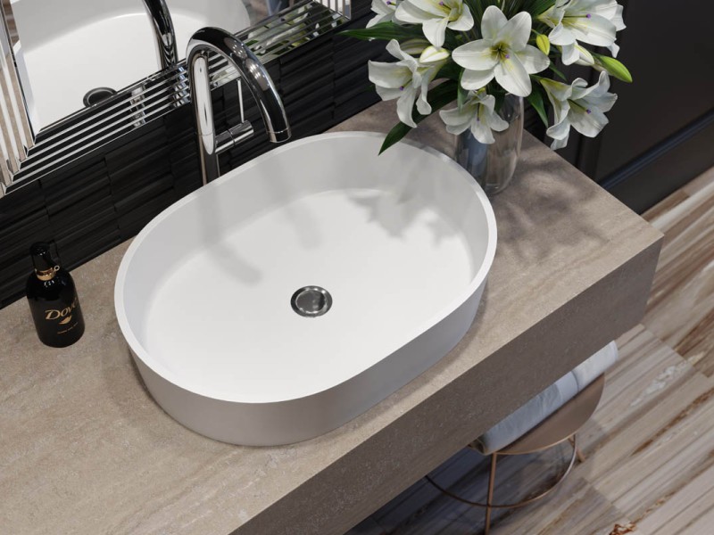 Раковина ARIEL Nano Concrete 55 Х 40 бетон HOLBI