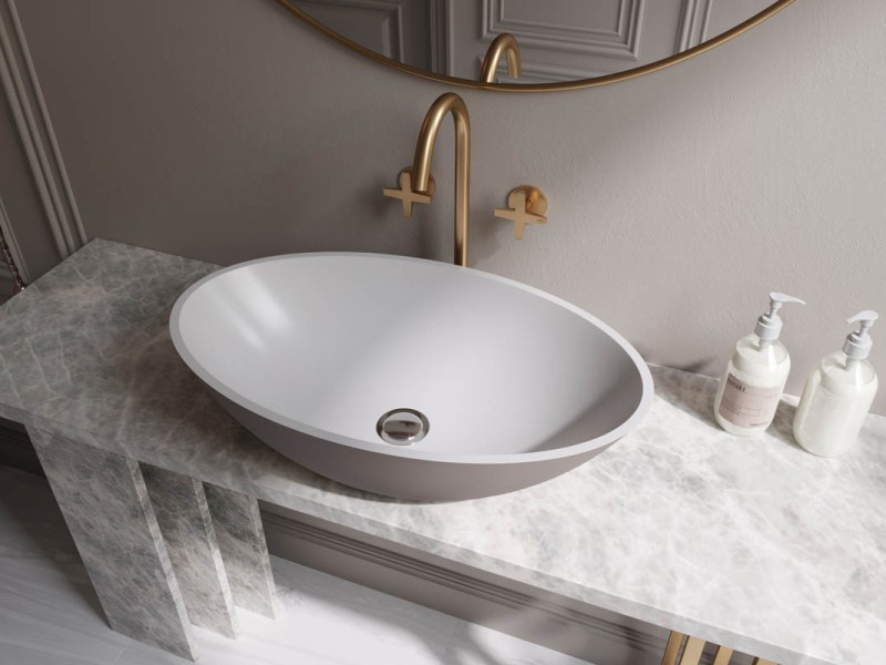 Раковина DIONE Soft Rock 59 Х 35,5 Белый матовый HOLBI