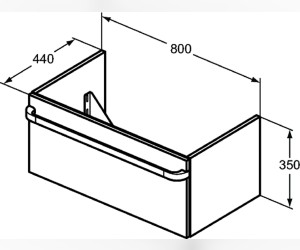 Тумба под раковину Ideal Standard Tonic II R4303WG, 80 см, белый глянцевый лак
