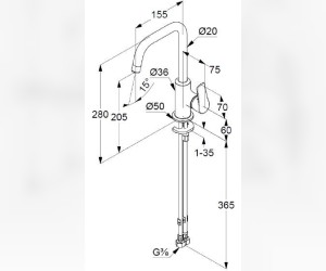 Смеситель для раковины Kludi Pure&Solid 340240575