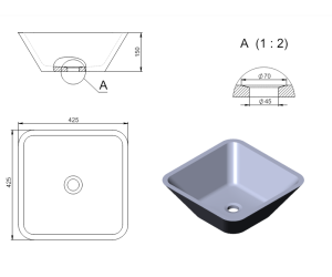 Раковина SATURN Nano Concrete 42,5 Х 42,5 бетон HOLBI Раковина SATURN Nano Concrete 42,5 Х 42,5 бетон HOLBI