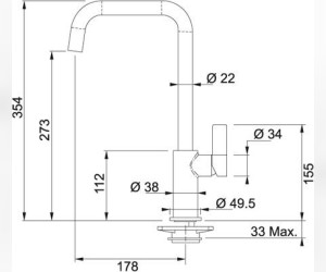 Смеситель Franke ELEGANCE, 115.0266.451, для кухни, хром