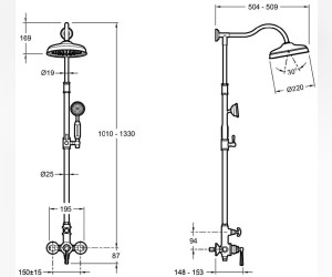 Душевая система Jacob Delafon Cleo 1889, E24311-CP, хром