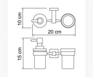 Держатель стакана и дозатора WasserKRAFT 6589
